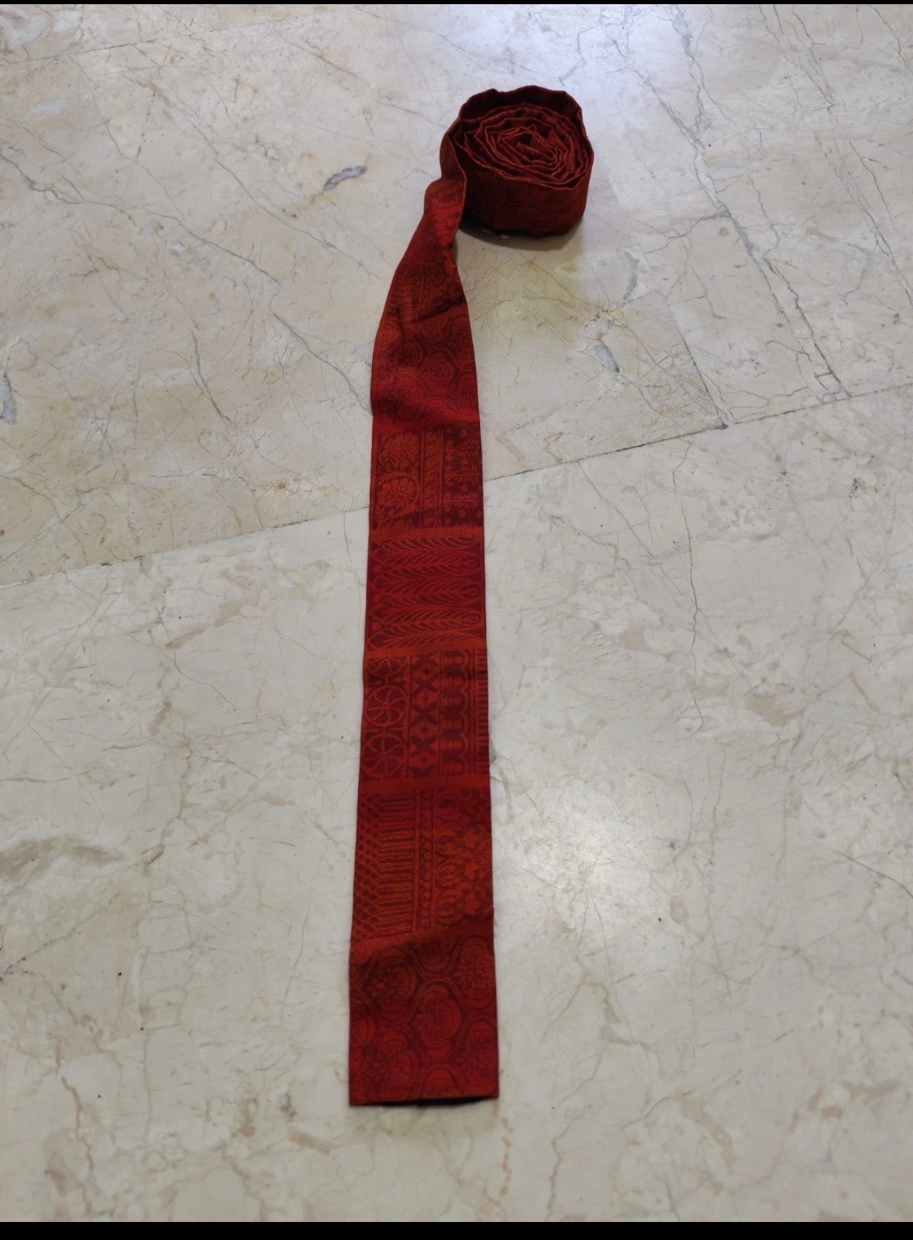 Vintage Rooster classic 100% Cotton Retro square cut geometric red neck tie