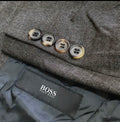 Classic Hugo Boss super 140s pure wool gray striped 3 button suit 38R