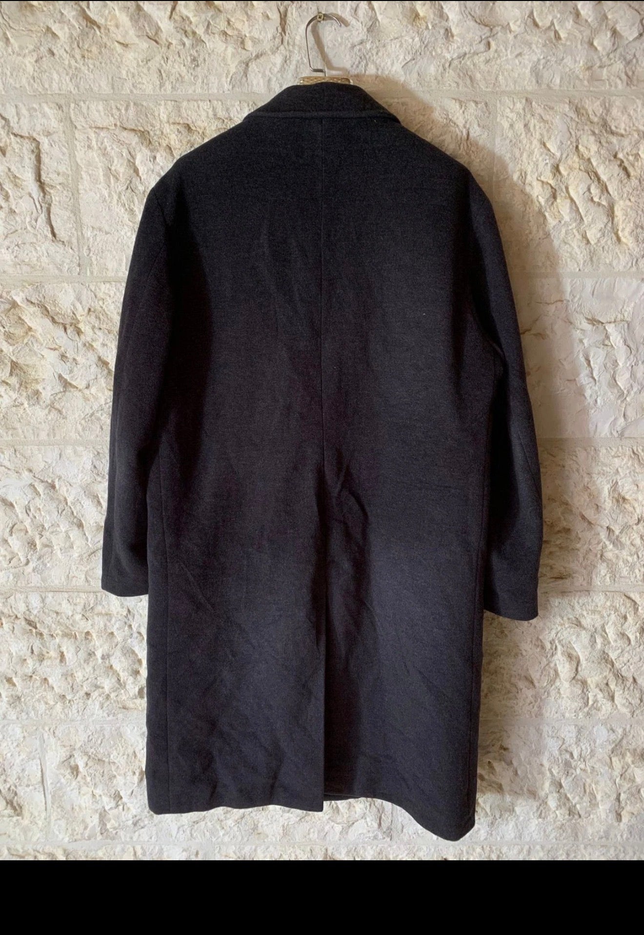 Vintage Windsor wool angora cashmere classic charcoal over coat 42R