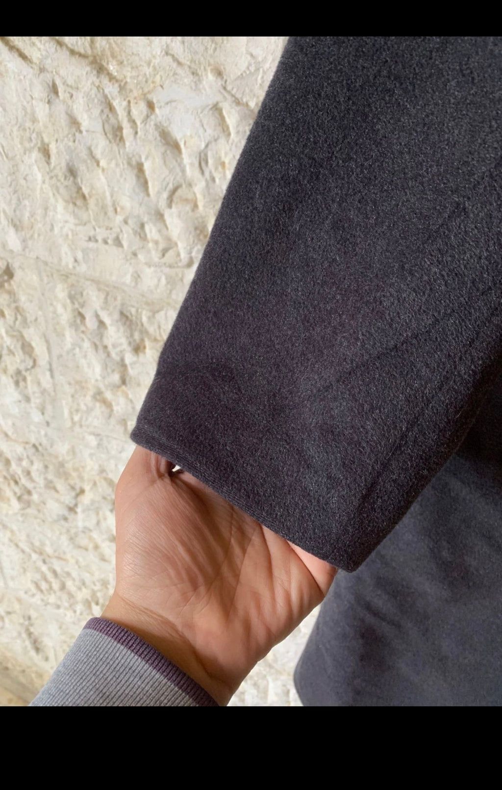 Vintage Windsor wool angora cashmere classic charcoal over coat 42R