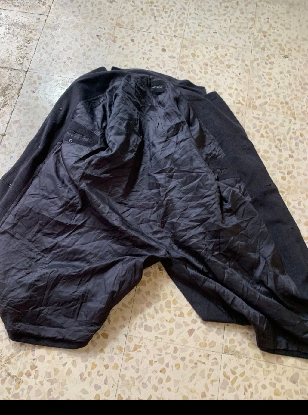 Vintage Windsor wool angora cashmere classic charcoal over coat 42R