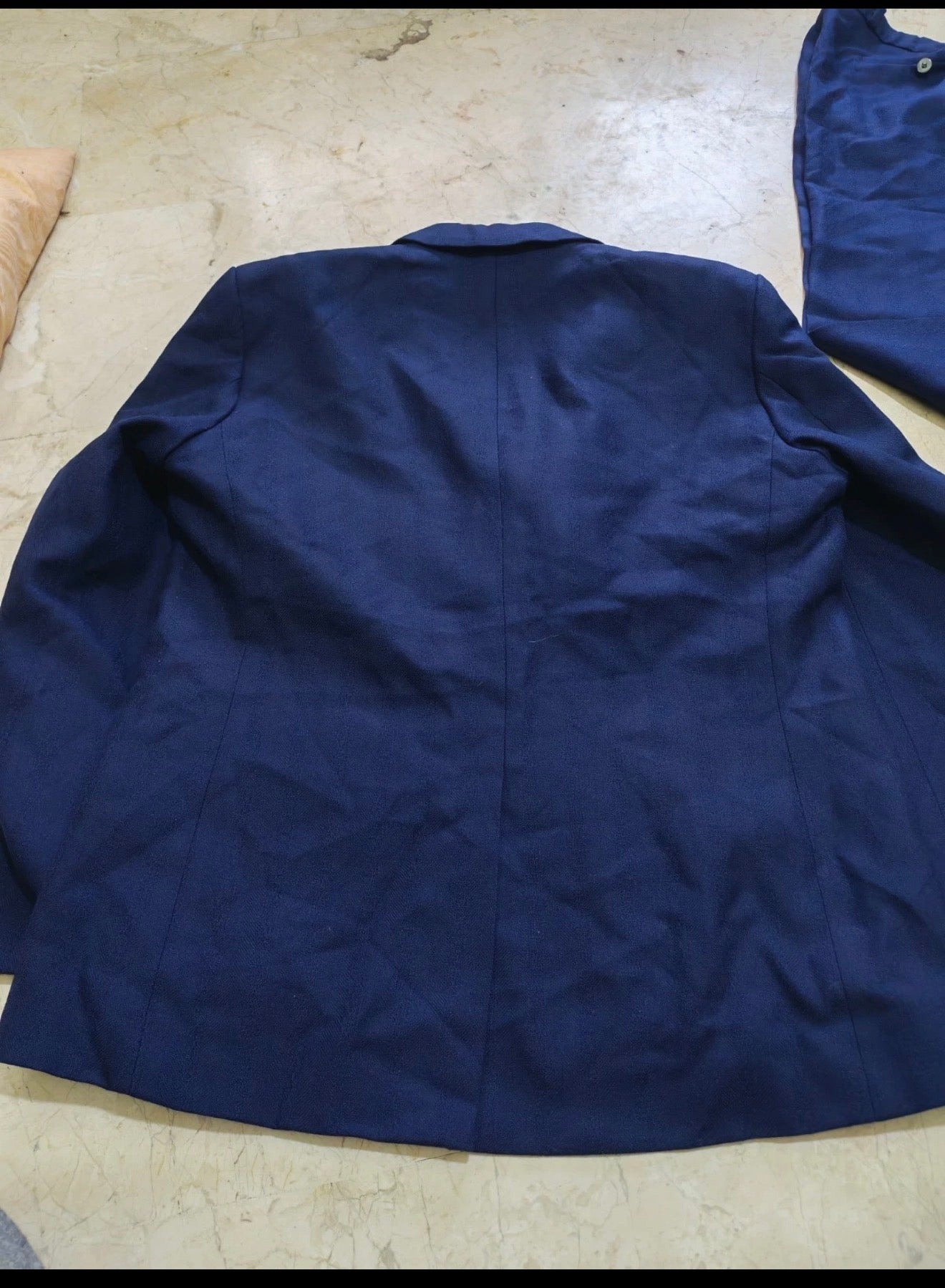 1970s Vintage all worsted wool classic navy striped 3 button suit 40S 40R