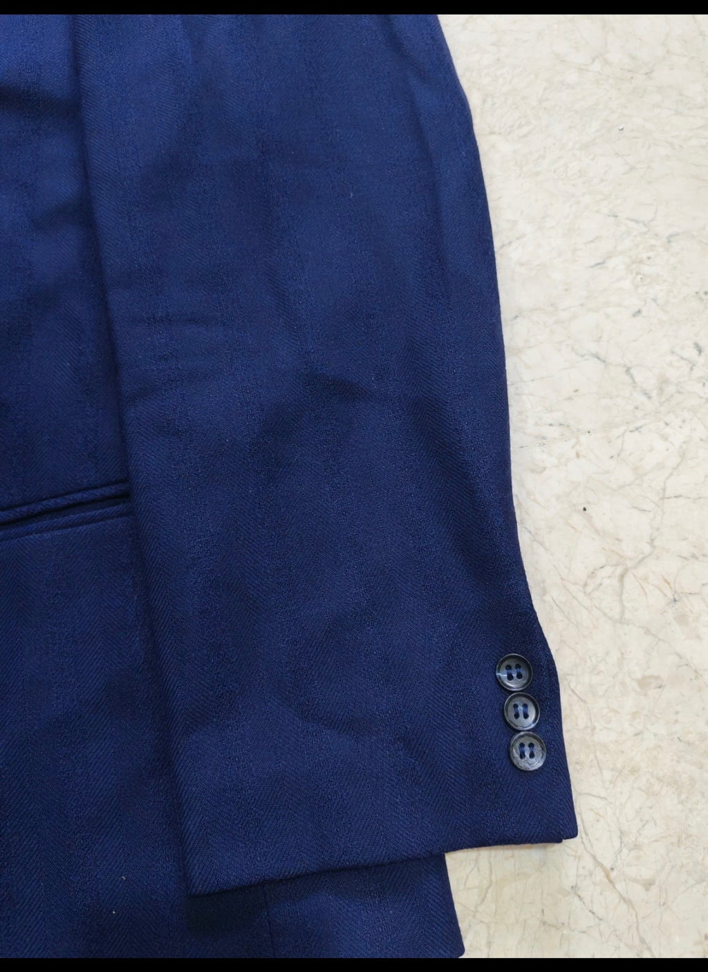 1970s Vintage all worsted wool classic navy striped 3 button suit 40S 40R