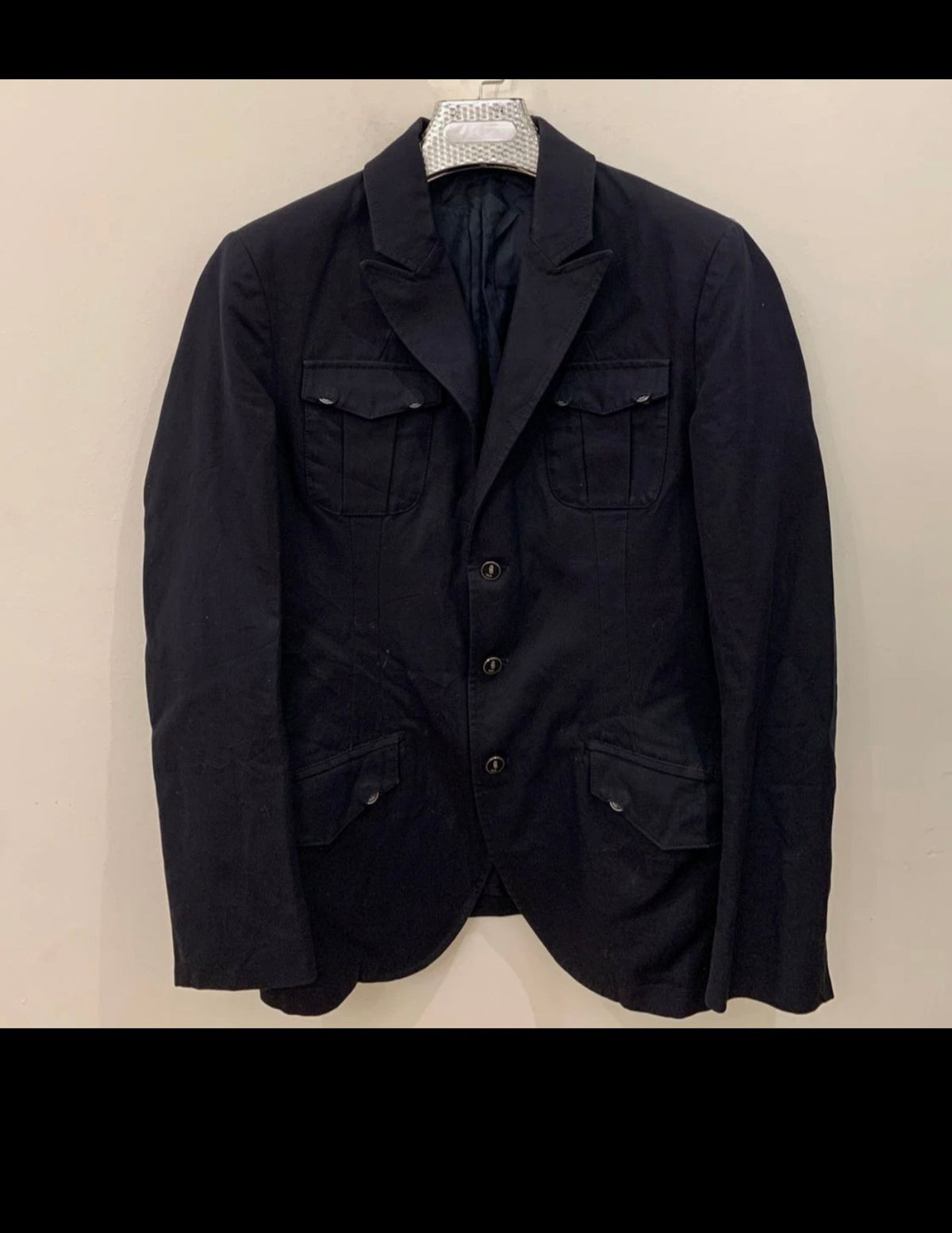 Classic Brian Dales Cotton Ramie dark navy jacket blazer 38R 38L