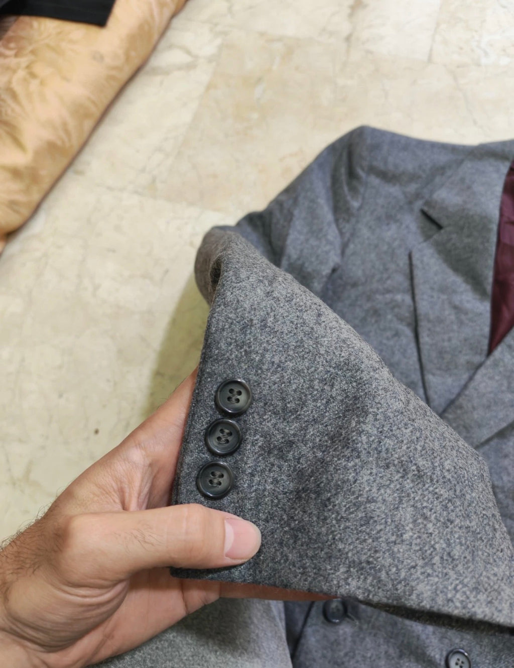 1980s Vintage woollen wool double breasted gray classic jacket blazer 38R 38L
