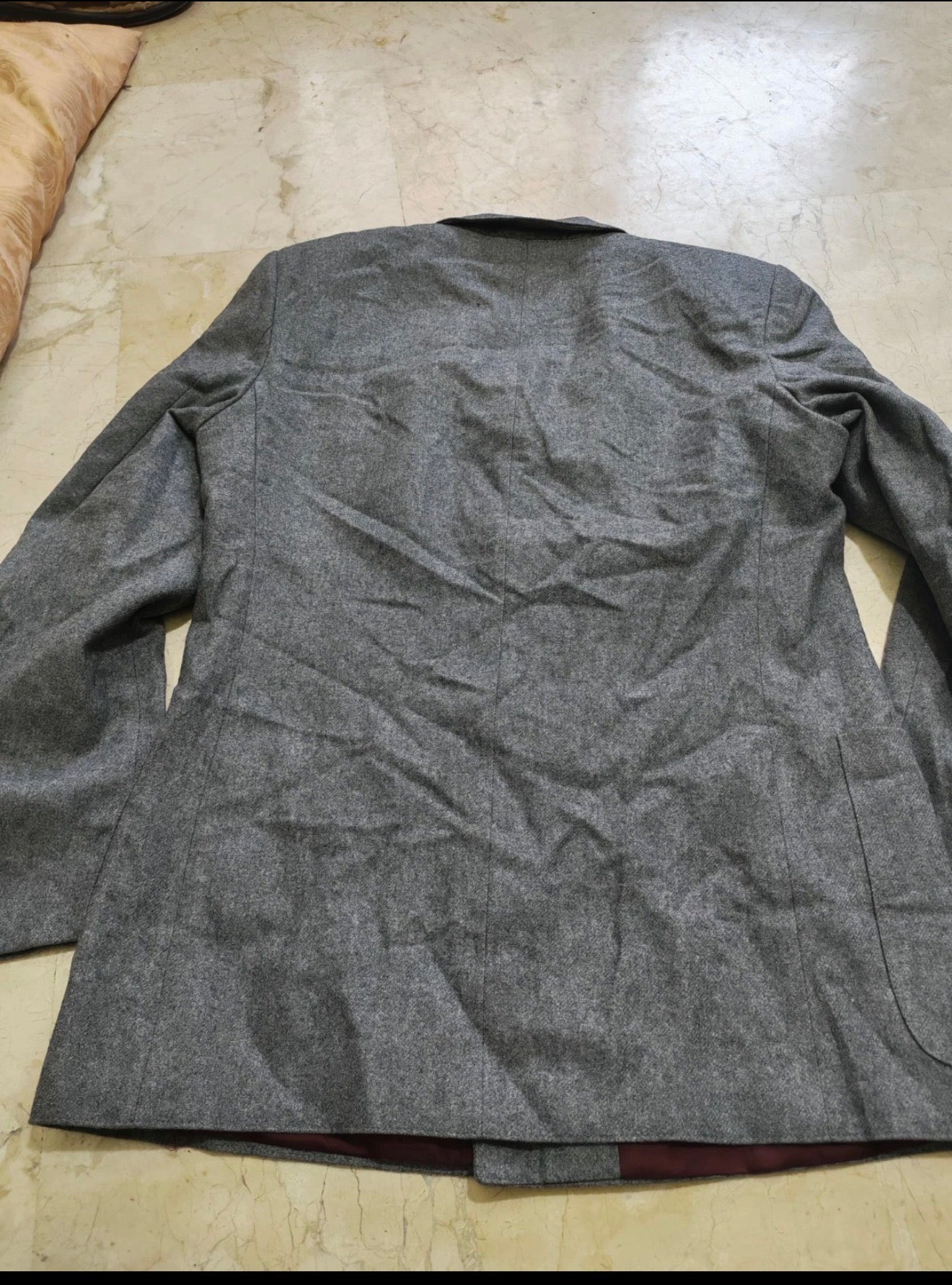 1980s Vintage woollen wool double breasted gray classic jacket blazer 38R 38L