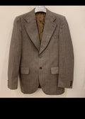 1970s Vintage pure wool tweed Windowpane brown classic 2 button suit 38R 38L