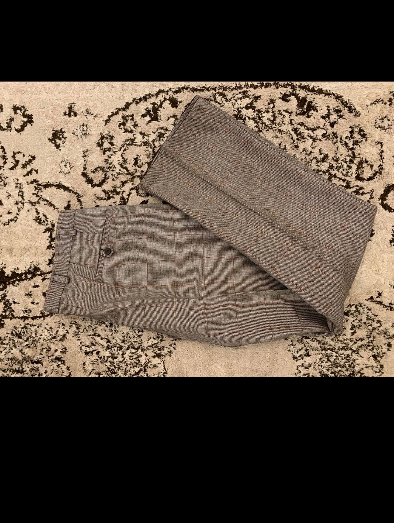1970s Vintage pure wool tweed Windowpane brown classic 2 button suit 38R 38L