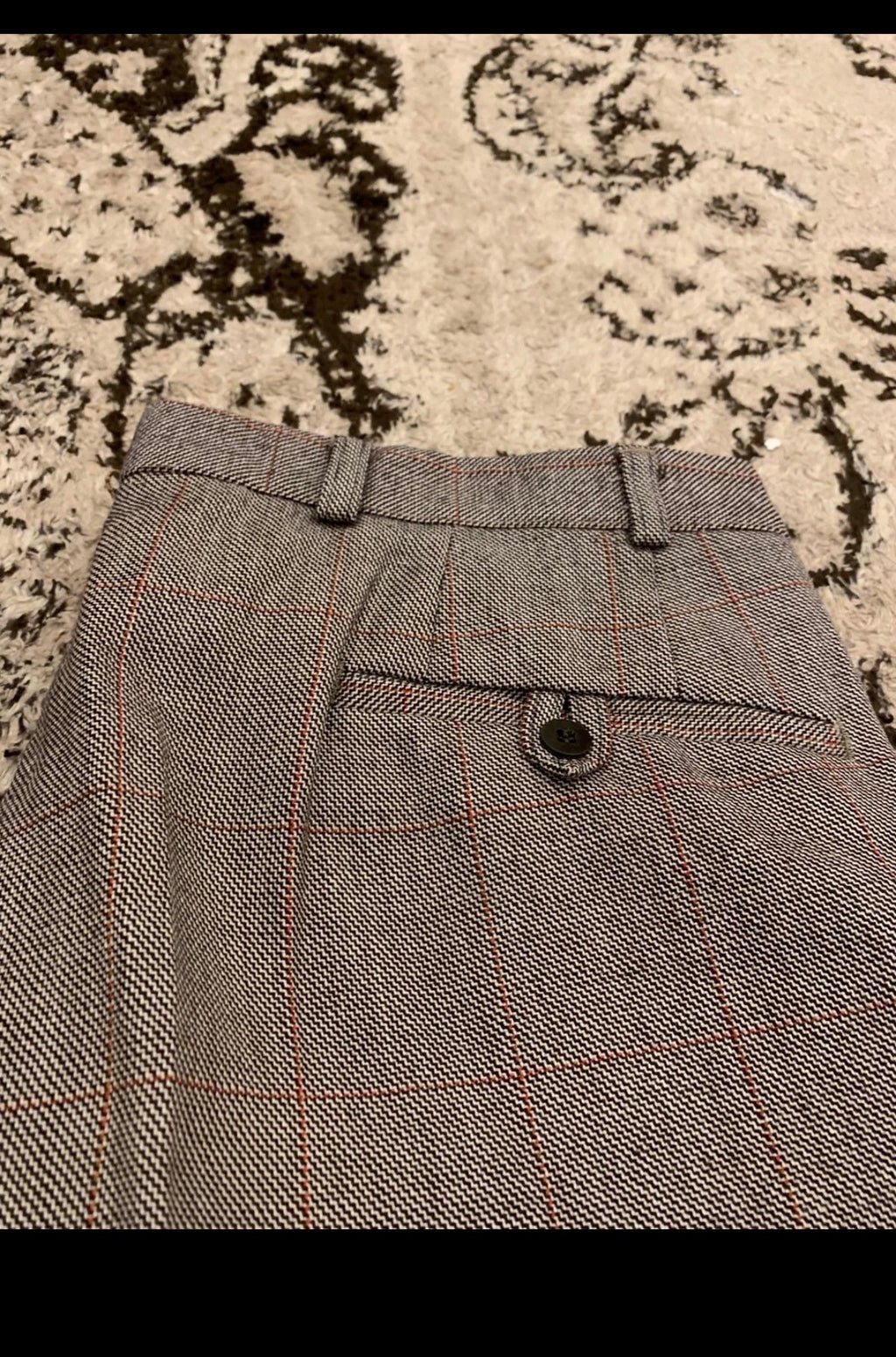 1970s Vintage pure wool tweed Windowpane brown classic 2 button suit 38R 38L