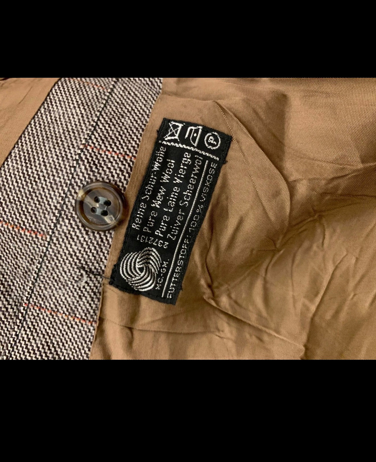 1970s Vintage pure wool tweed Windowpane brown classic 2 button suit 38R 38L