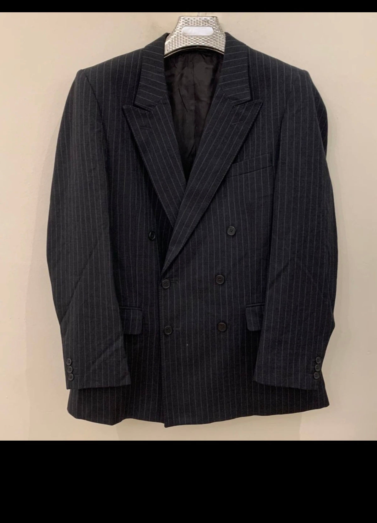 Vintage Gieves & Hawkes pure wool double breasted charcoal jacket sport coat 38R