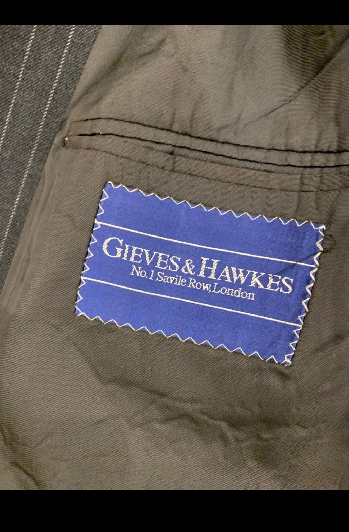 Vintage Gieves & Hawkes pure wool double breasted charcoal jacket sport coat 38R