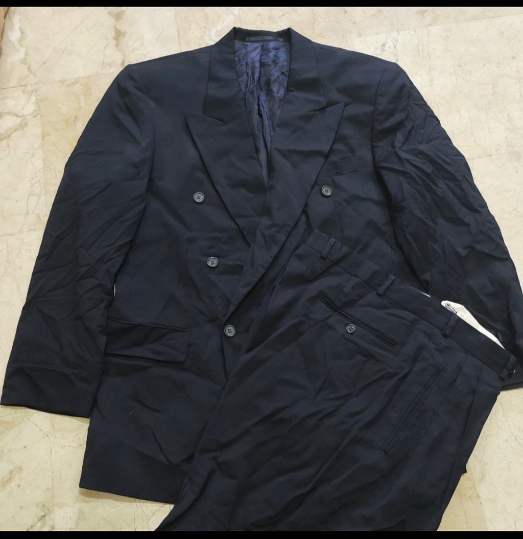 Vintage Daniel Hechter super 100s pure wool double breasted navy suit 40R