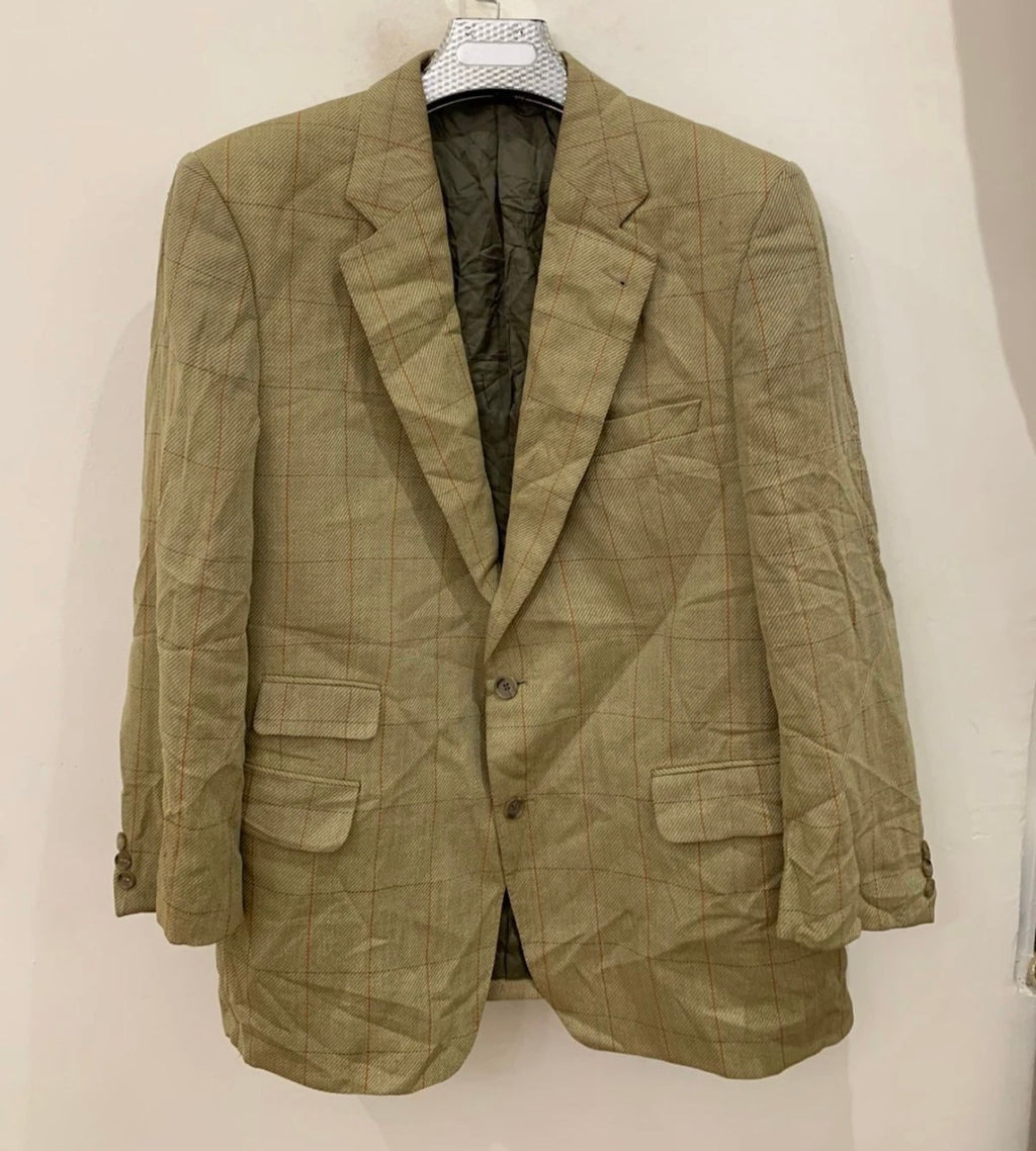 Vintage Eduard Dressler wool Windowpane hunting jacket blazer 42R