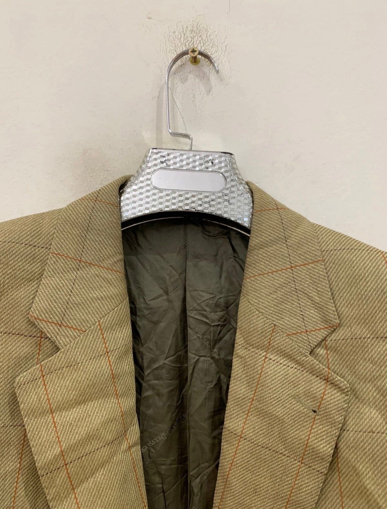Vintage Eduard Dressler wool Windowpane hunting jacket blazer 42R