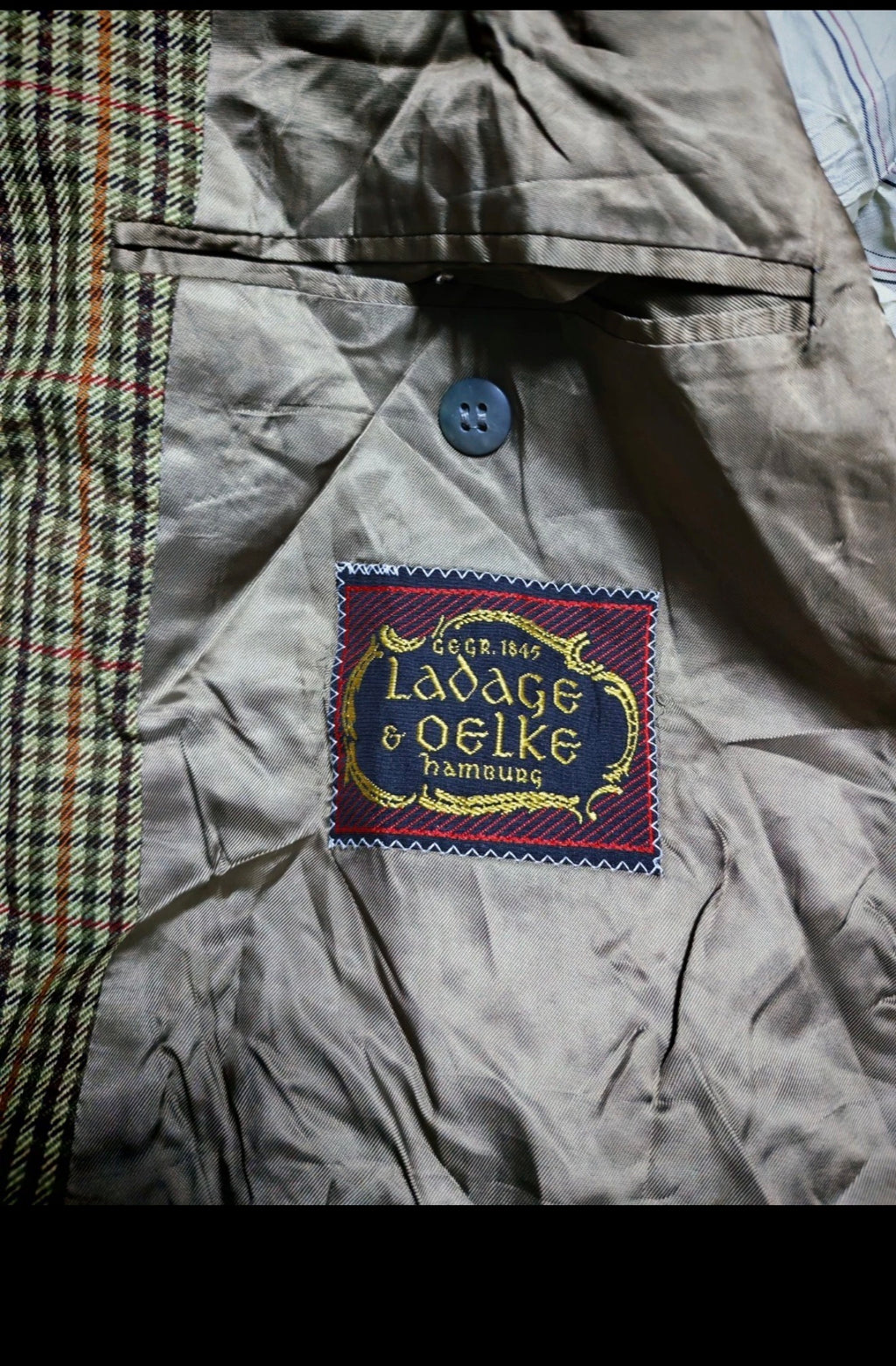 Vintage classic all worsted wool Windowpane hunting jacket blazer 42R 42S