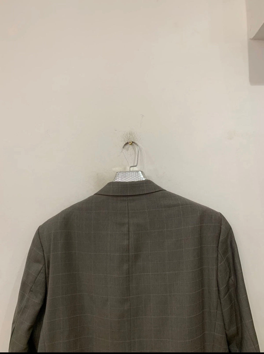 Vintage Daniel Hechter super 100s pure wool Windowpane green suit 44L