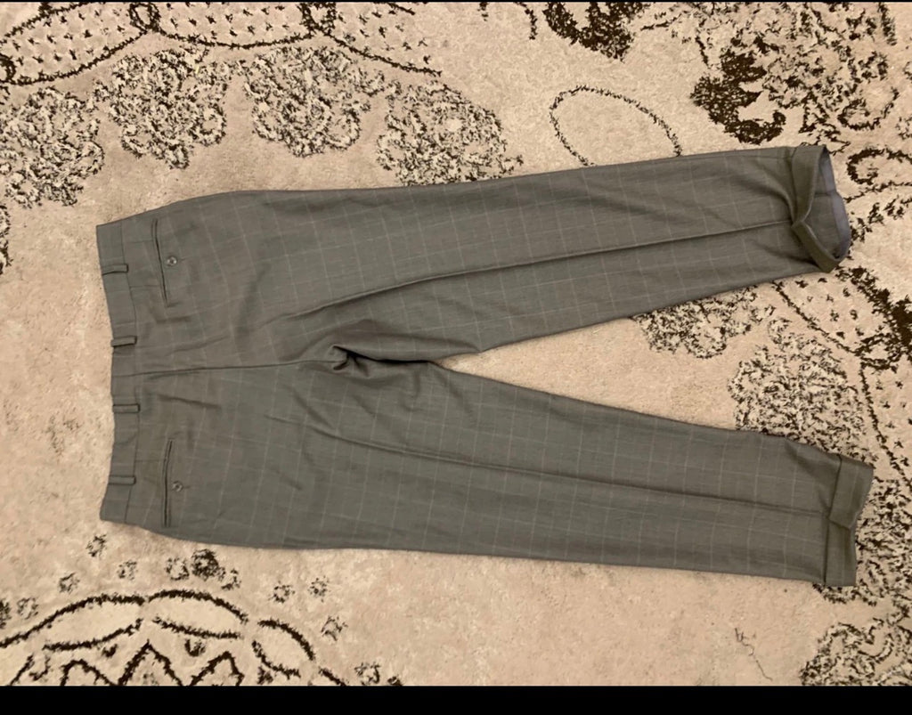 Vintage Daniel Hechter super 100s pure wool Windowpane green suit 44L