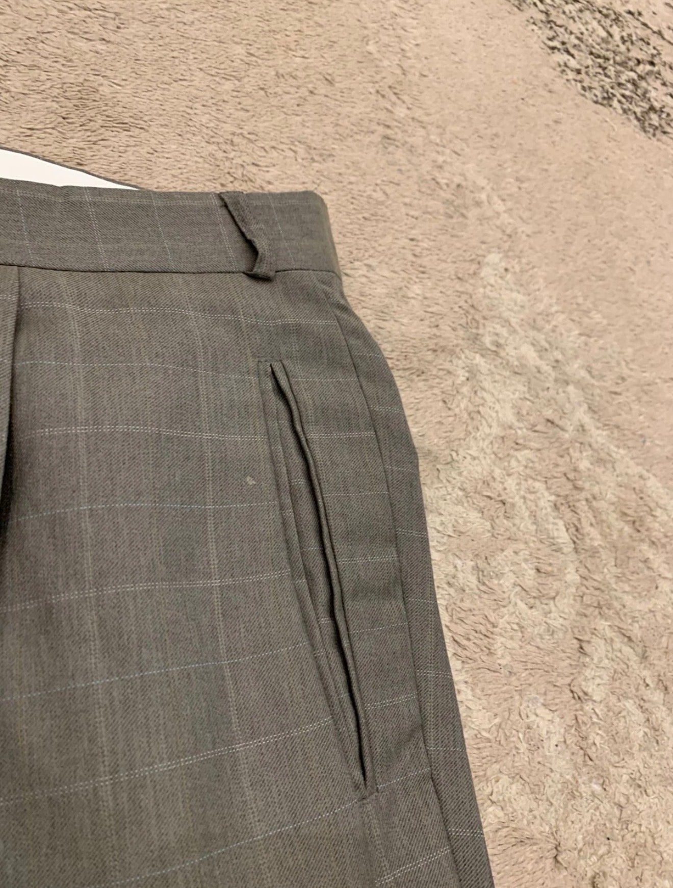 Vintage Daniel Hechter super 100s pure wool Windowpane green suit 44L