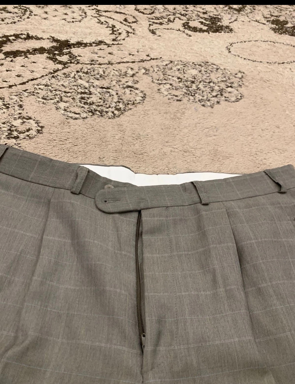 Vintage Daniel Hechter super 100s pure wool Windowpane green suit 44L