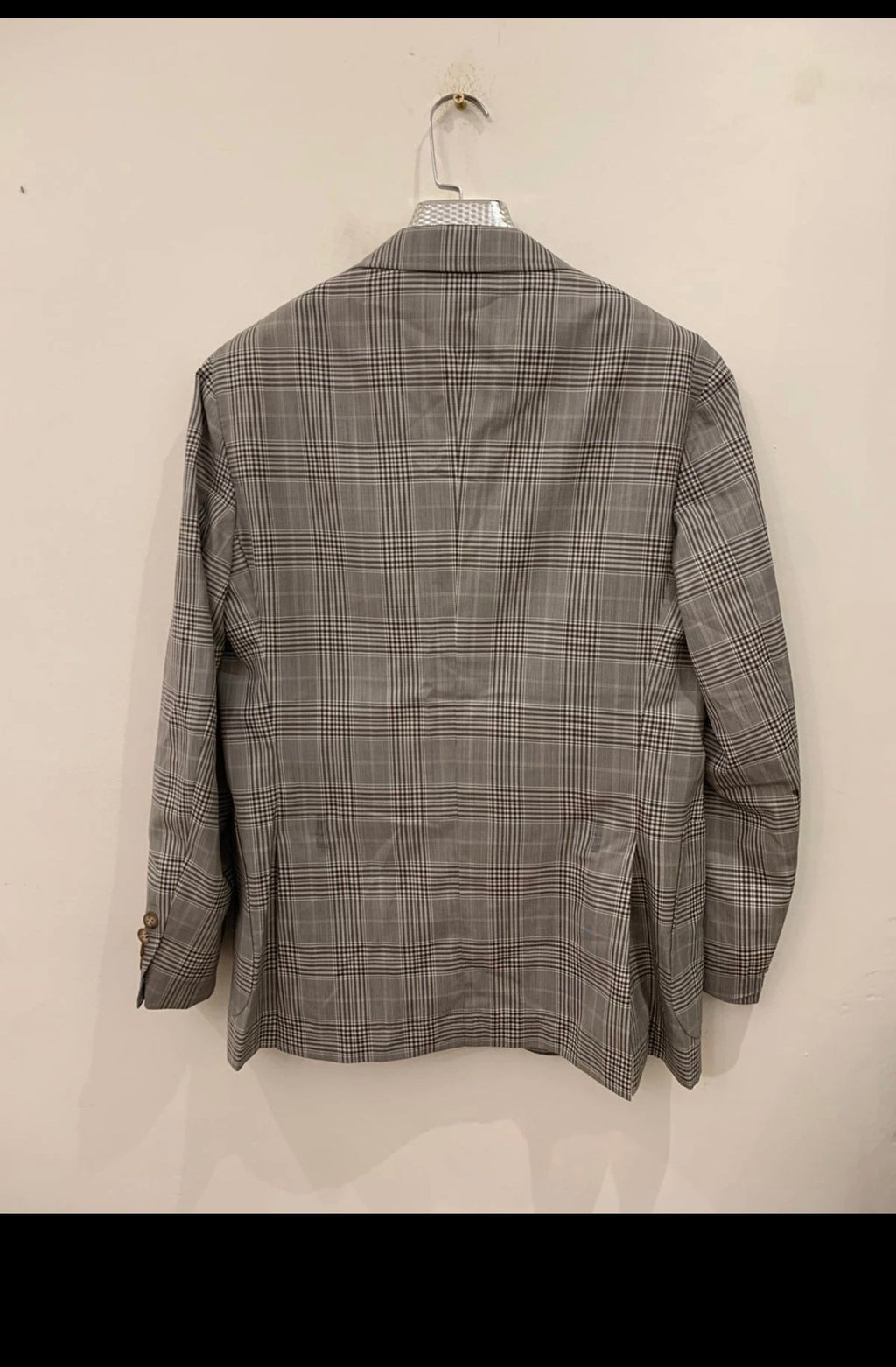Barbetti Milano Wool Silk Ermenegildo Zegna glen check jacket blazer 36R 36S