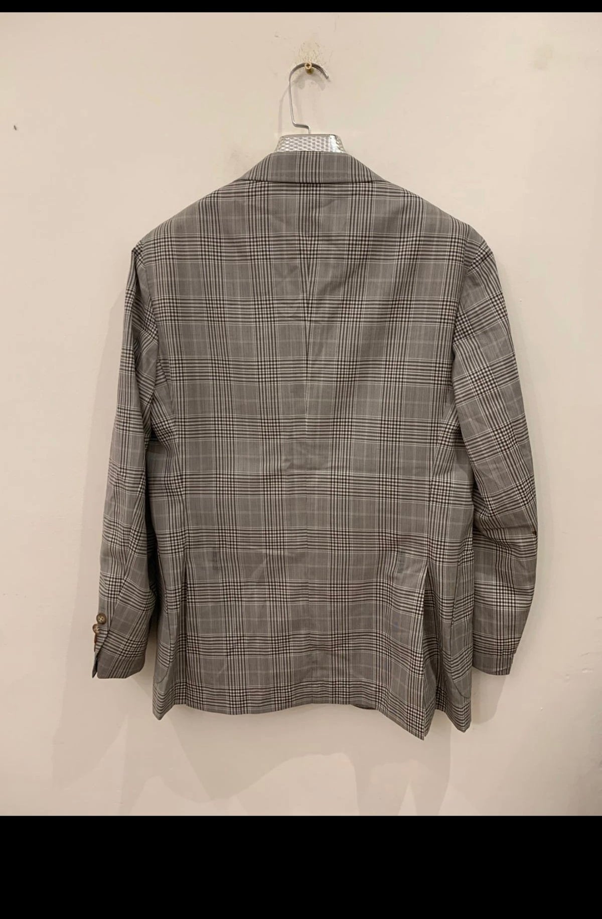 Barbetti Milano Wool Silk Ermenegildo Zegna glen check jacket blazer 36R 36S