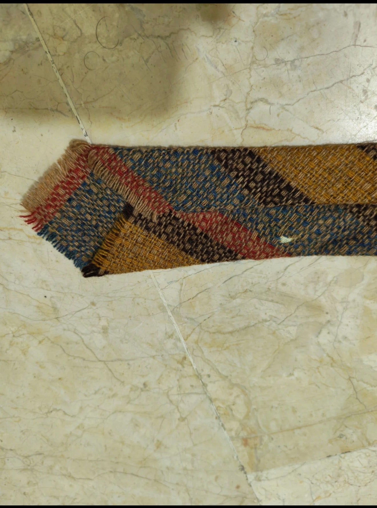 Vintage classic 100% pure wool handwoven Tweed Retro striped neck tie