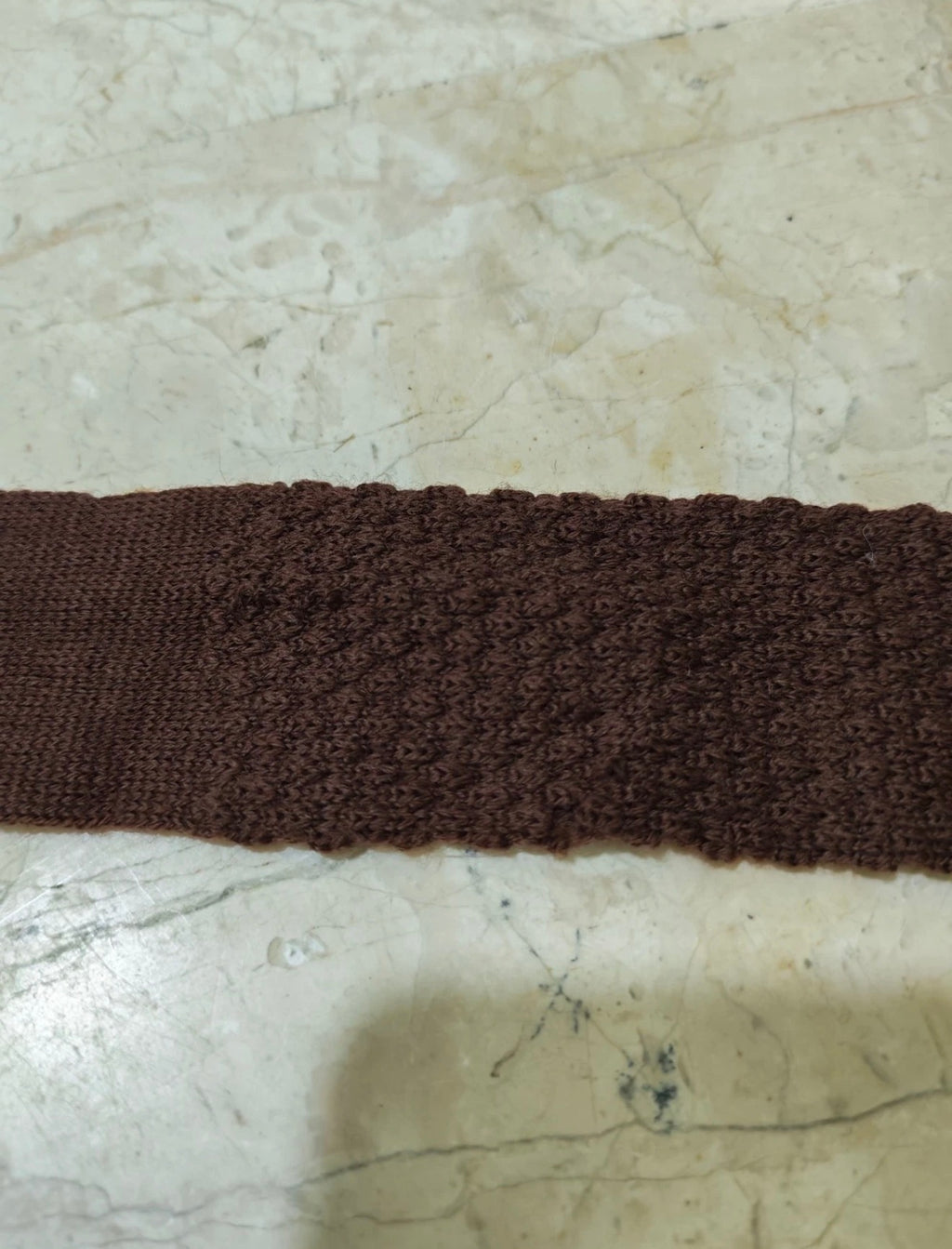 mens vintage classic 100% pure wool luxury square cut knitted brown neck tie