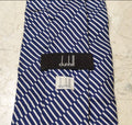 Vintage Dunhill classic 100% silk fancy Retro navy camouflage stripes neck tie