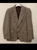 1970s Vintage pure wool tweed Windowpane brown hunting jacket blazer 42R