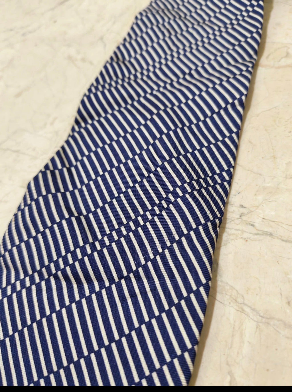 Vintage Dunhill classic 100% silk fancy Retro navy camouflage stripes neck tie