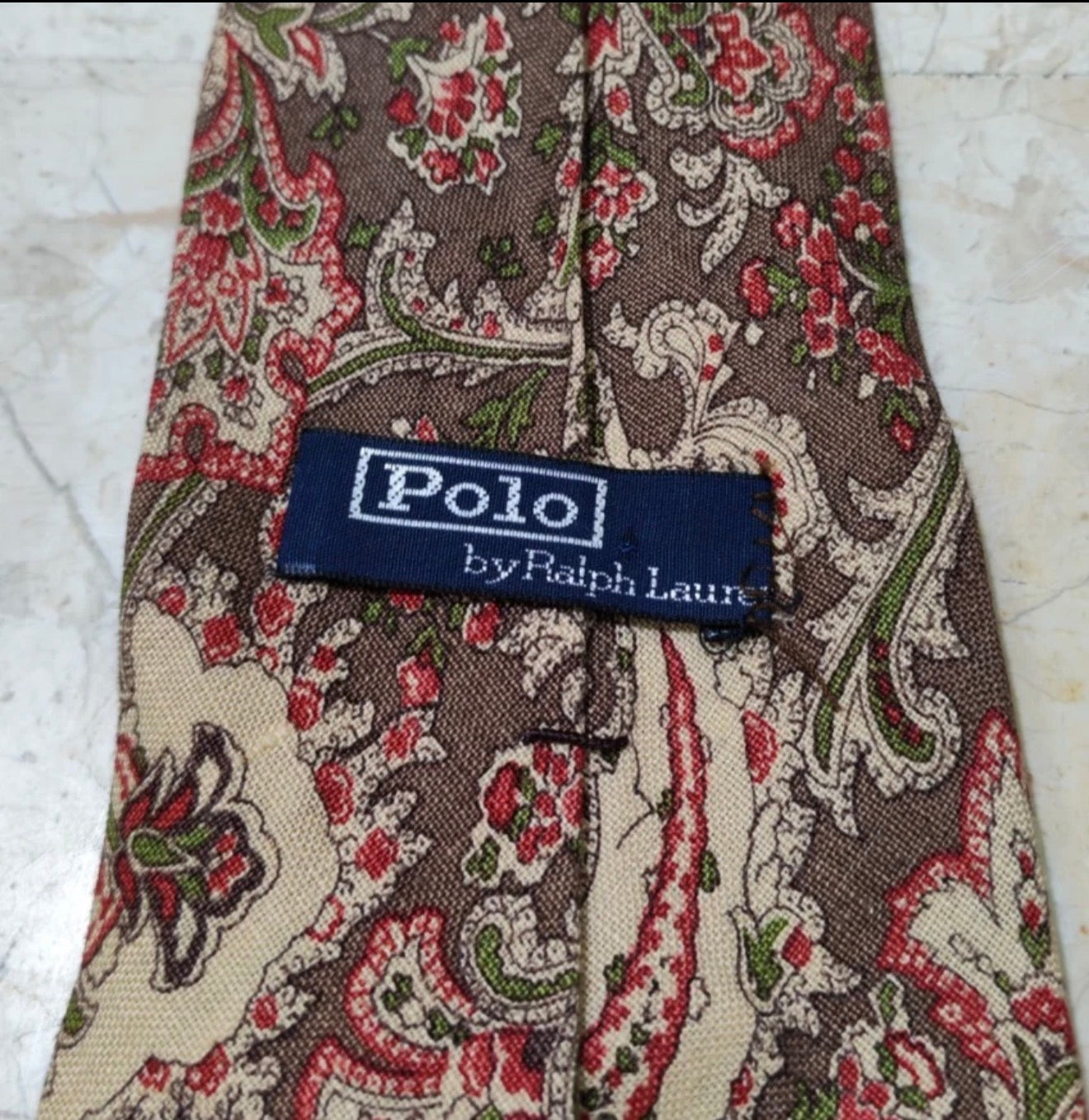 Vintage Polo Ralph Lauren 100% Linen luxury paisley classic neck tie