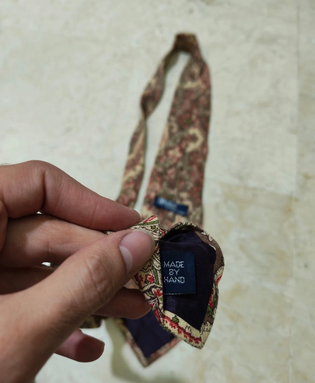Vintage Polo Ralph Lauren 100% Linen luxury paisley classic neck tie