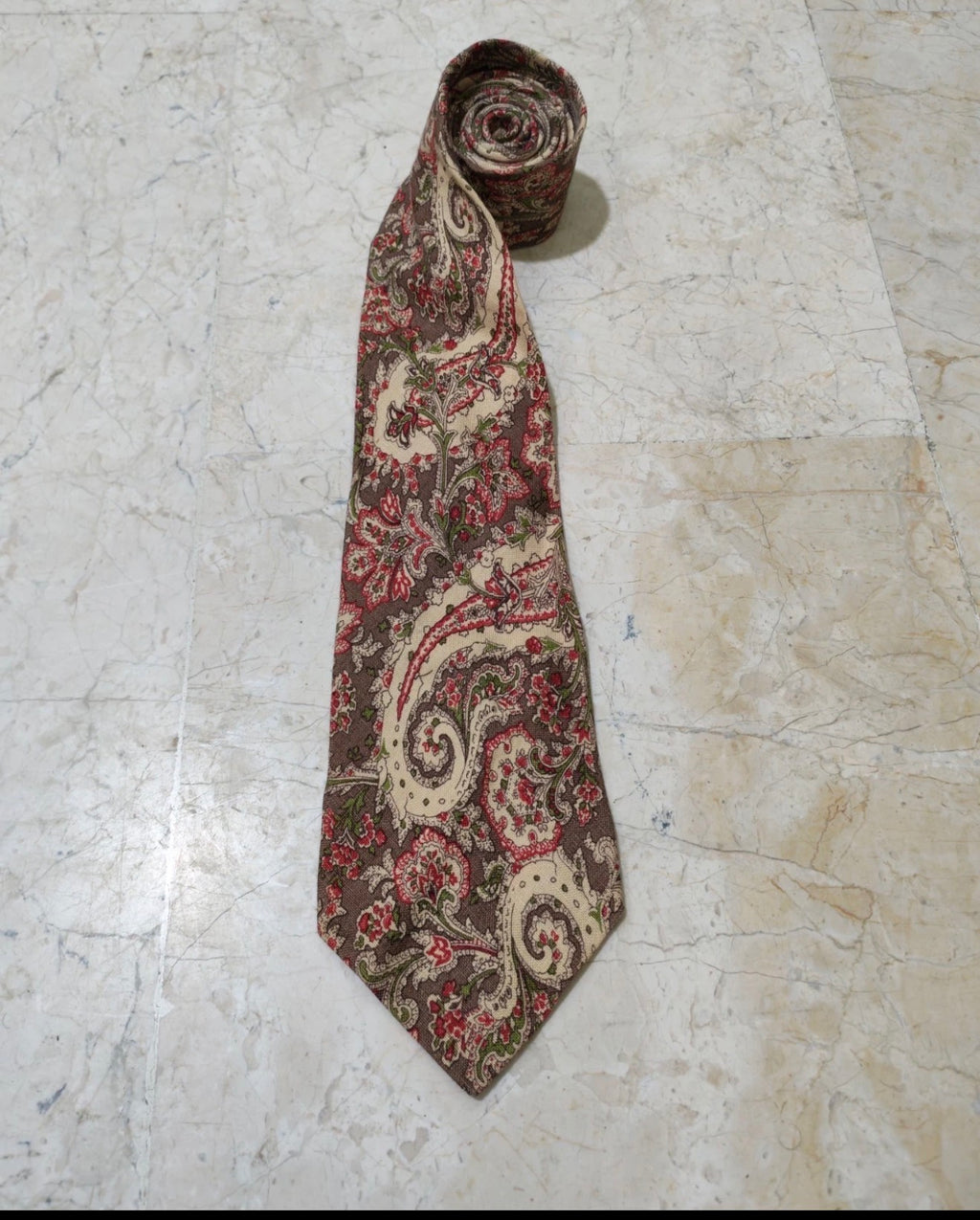 Vintage Polo Ralph Lauren 100% Linen luxury paisley classic neck tie