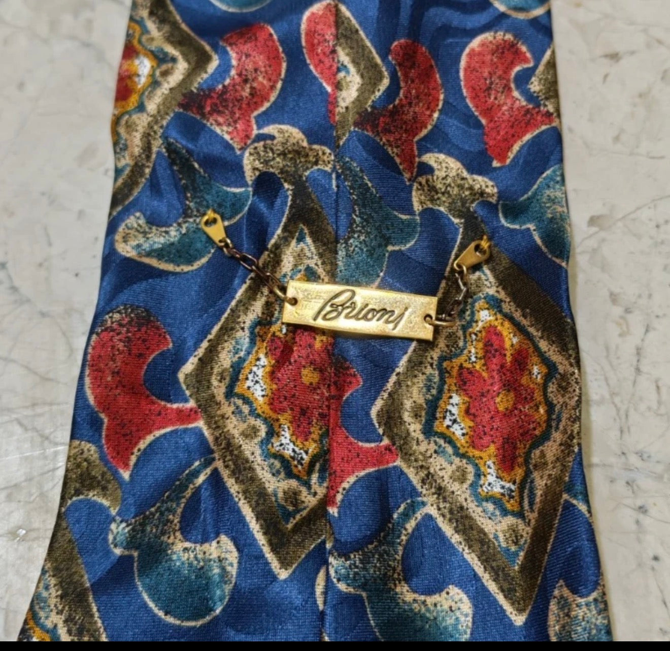 Vintage Brioni classic 100% all silk Retro luxury geometric neck tie