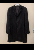 Classic wool blend herringbone black over coat 44R L