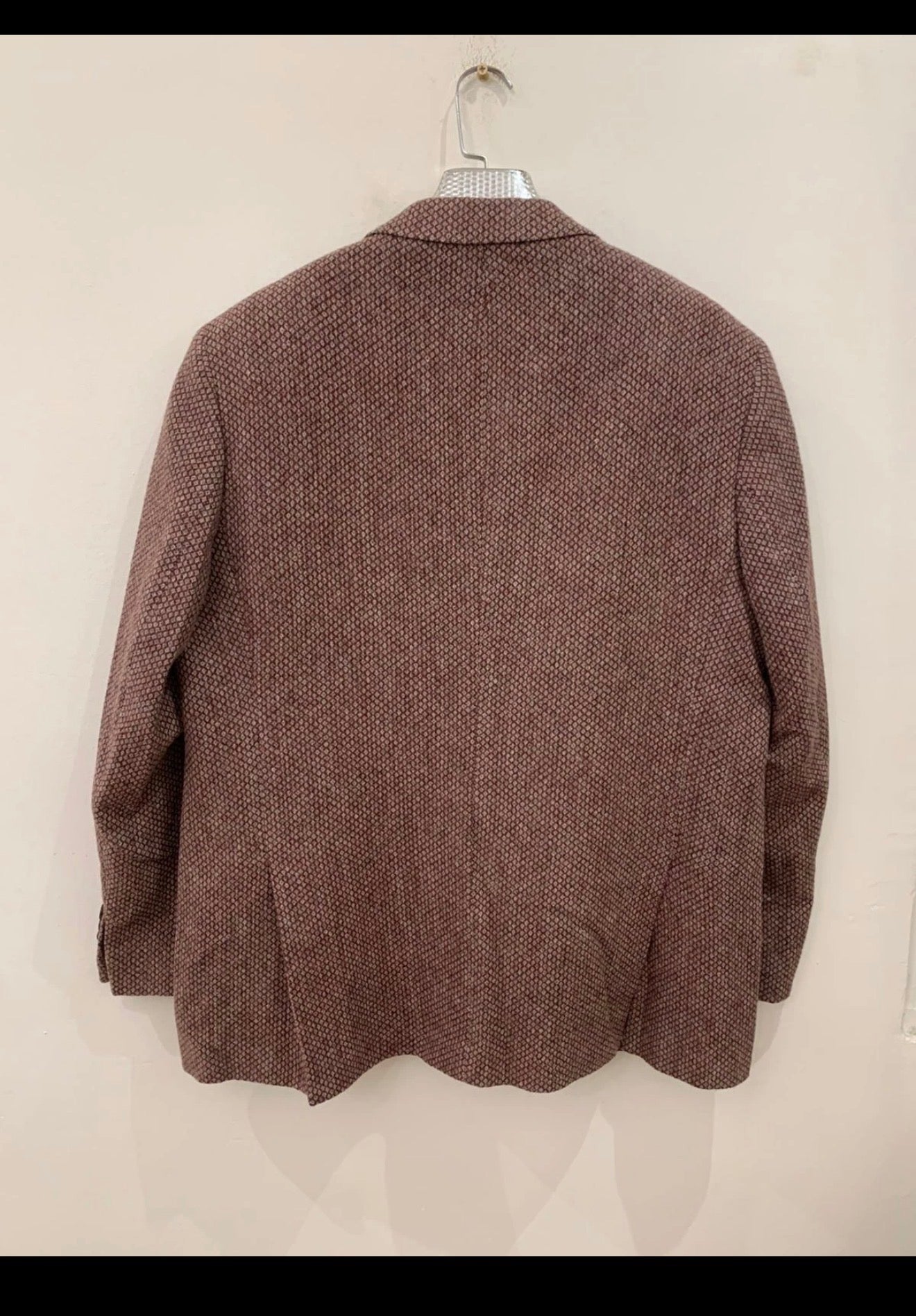 Classic pure wool camouflage burgundy unique jacket blazer 46R 46L XL