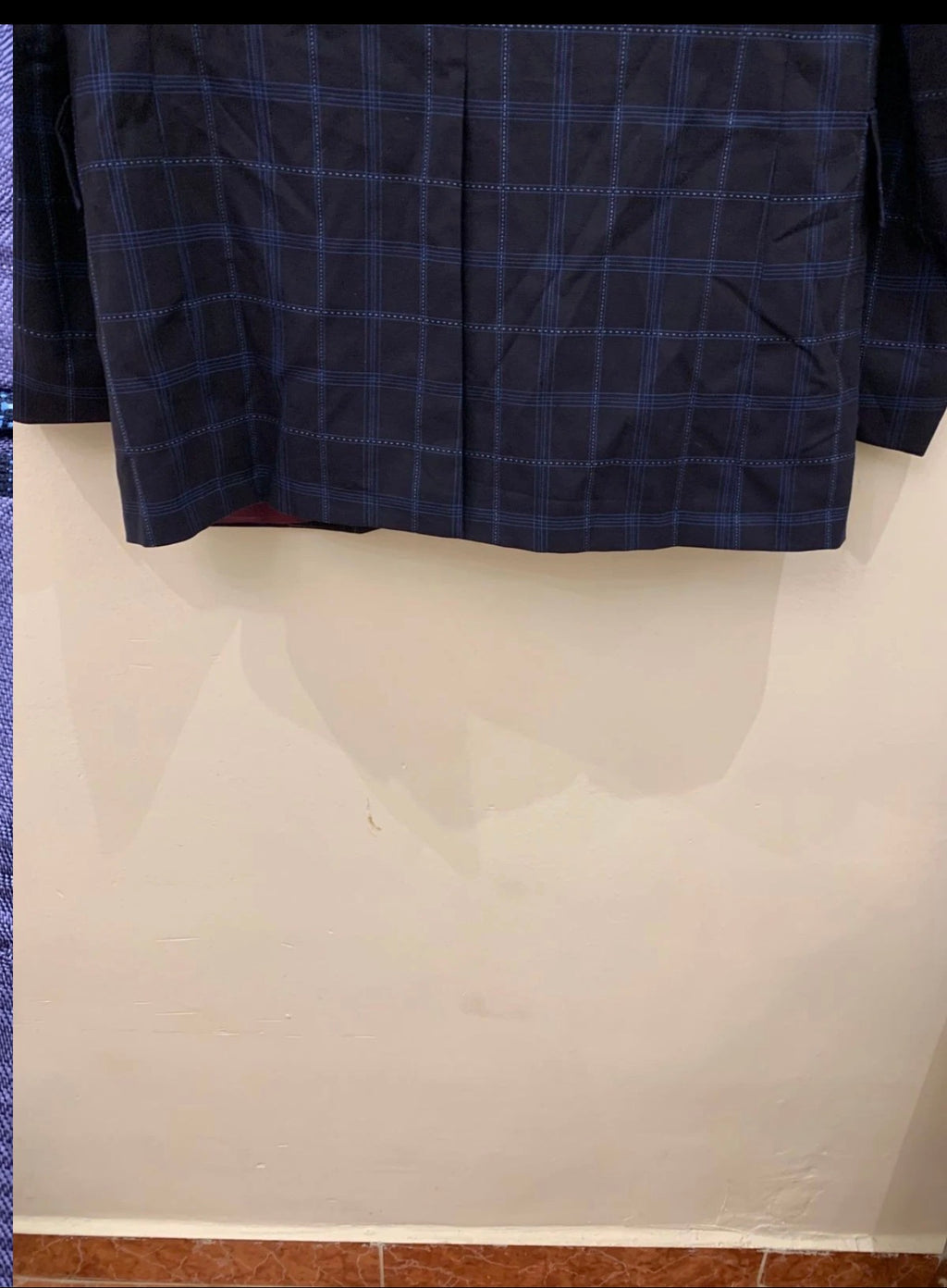 1970s Vintage dated all worsted wool Windowpane navy classic jacket blazer 38L