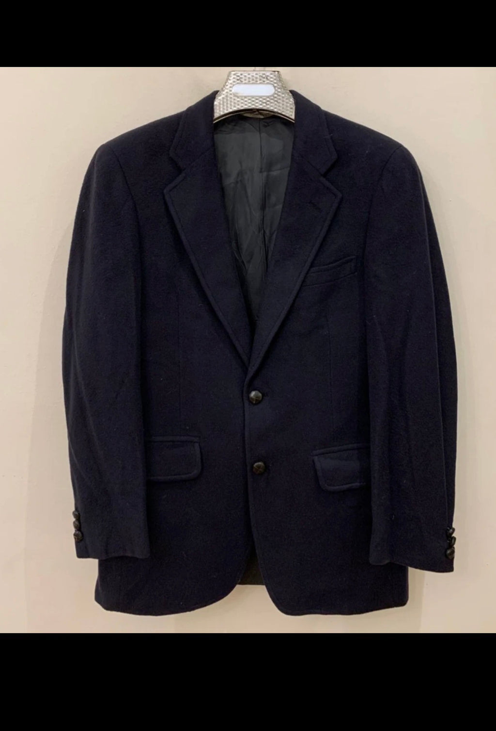 Vintage Jos. A Bank 100% pure cashmere classic navy jacket blazer 38R