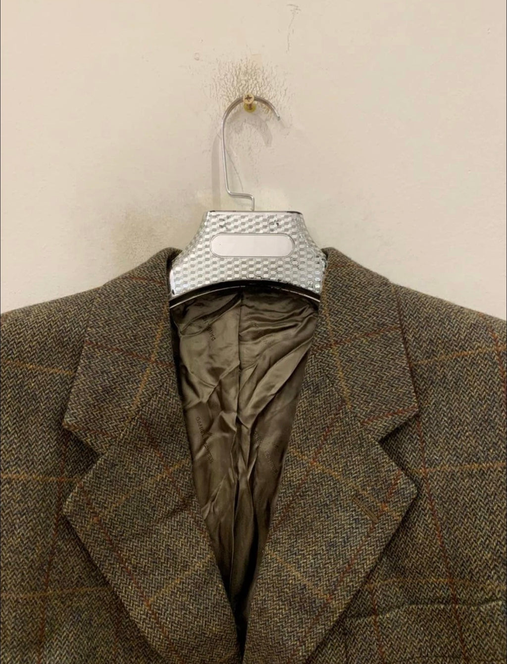 Vintage Daniel Hechter pure wool Tweed Windowpane hunting jacket blazer 40R