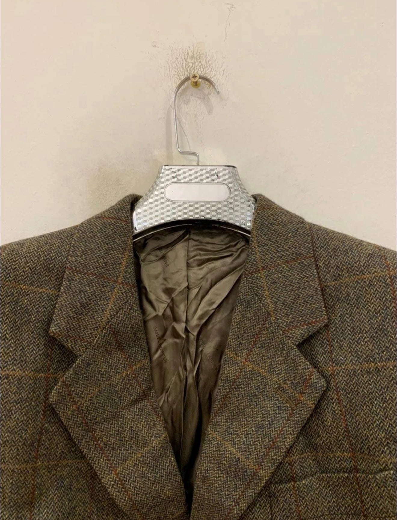 Vintage Daniel Hechter pure wool Tweed Windowpane hunting jacket blazer 40R