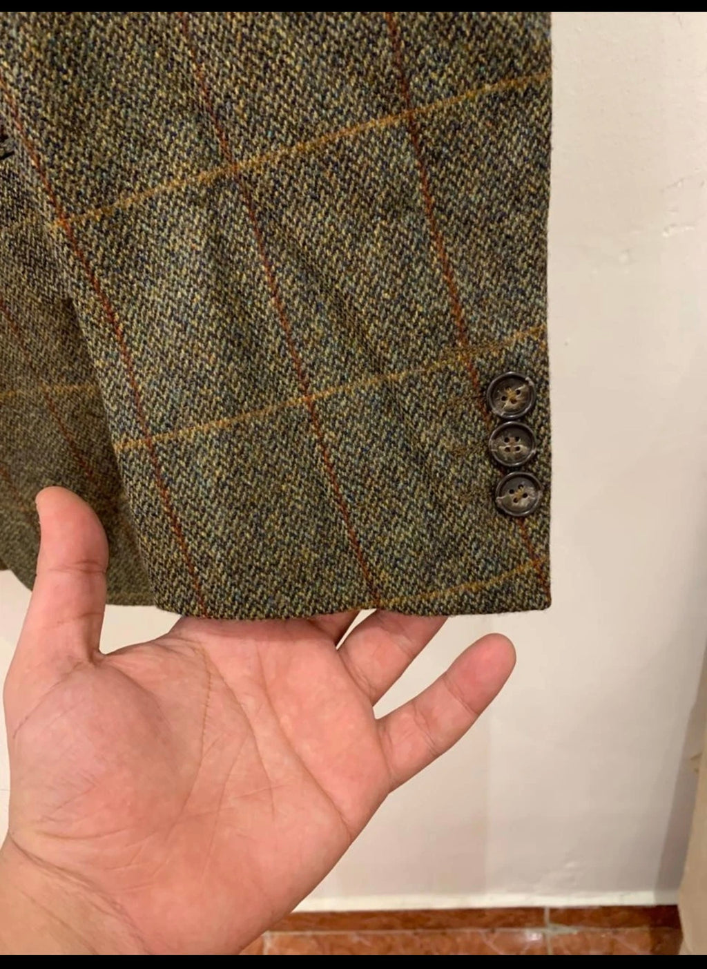 Vintage Daniel Hechter pure wool Tweed Windowpane hunting jacket blazer 40R