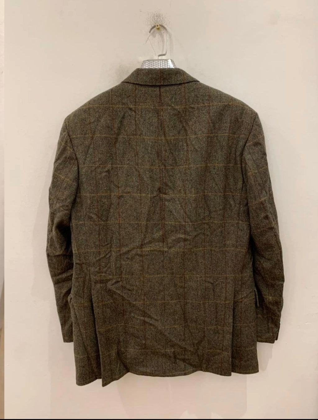 Vintage Daniel Hechter pure wool Tweed Windowpane hunting jacket blazer 40R