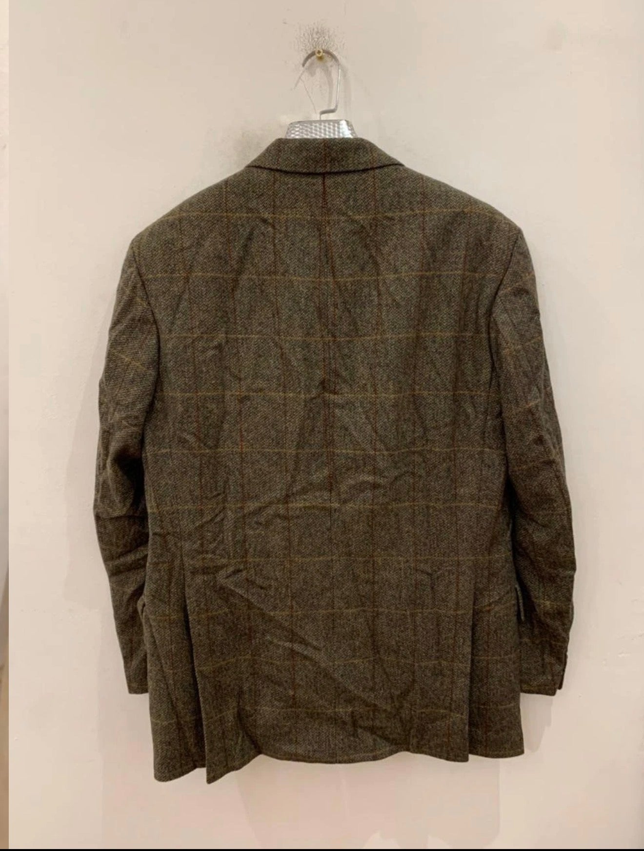 Vintage Daniel Hechter pure wool Tweed Windowpane hunting jacket blazer 40R