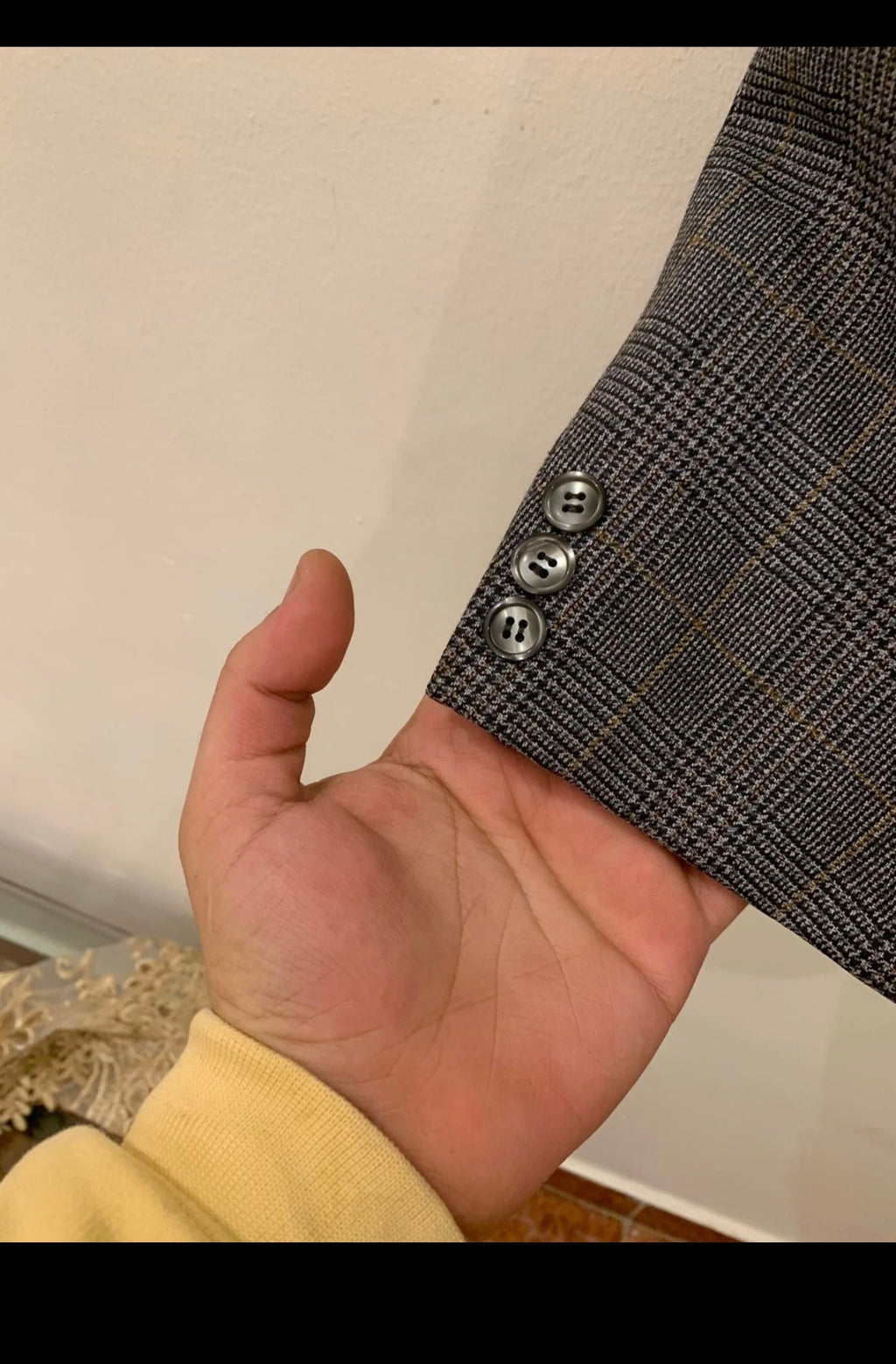 1970s Vintage all worsted wool glen check classic charcoal jacket blazer 40R