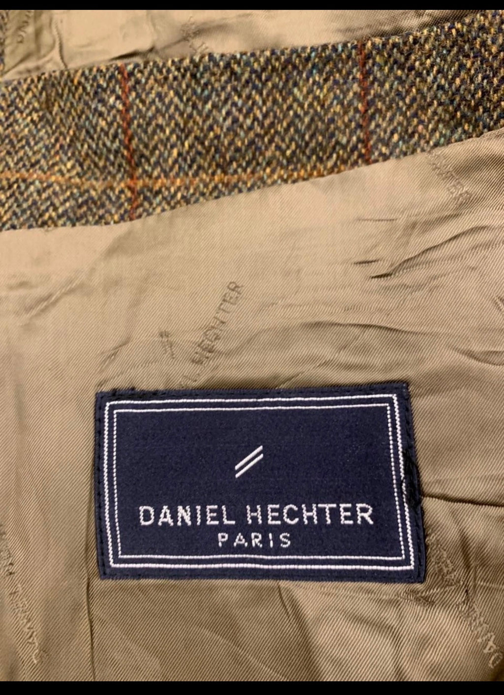 Vintage Daniel Hechter pure wool Tweed Windowpane hunting jacket blazer 40R
