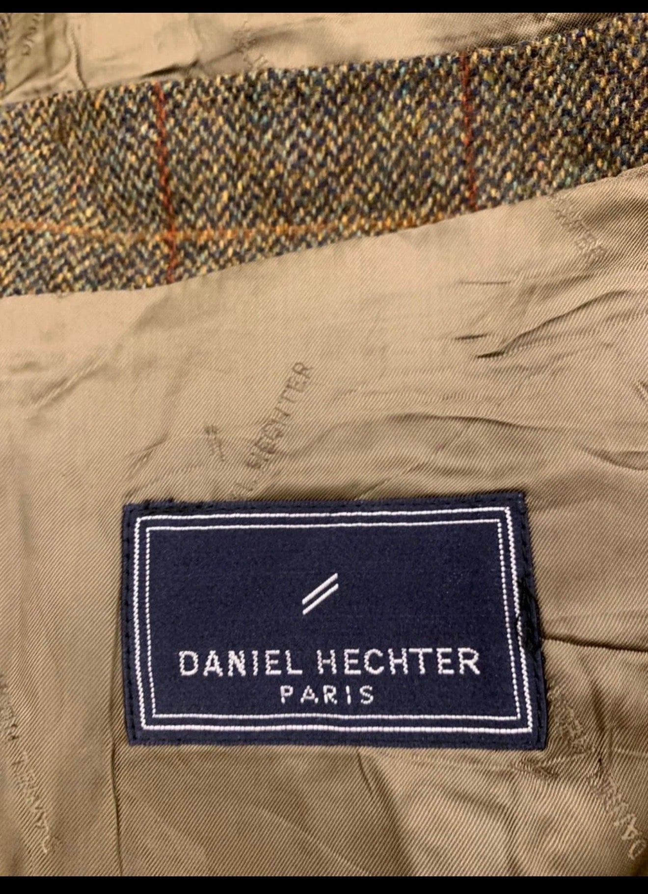 Vintage Daniel Hechter pure wool Tweed Windowpane hunting jacket blazer 40R
