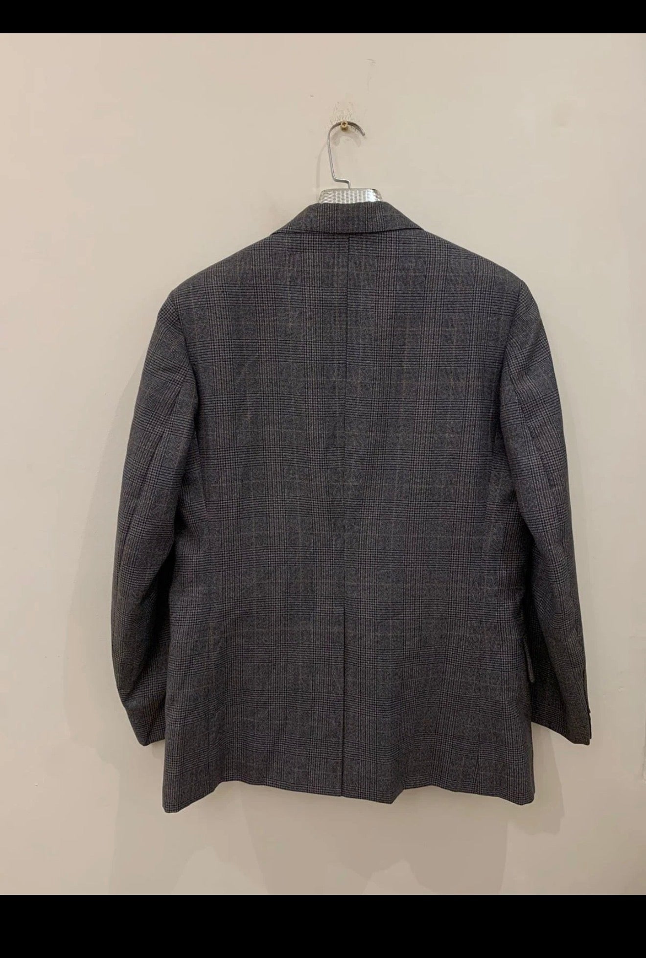 1970s Vintage all worsted wool glen check classic charcoal jacket blazer 40R