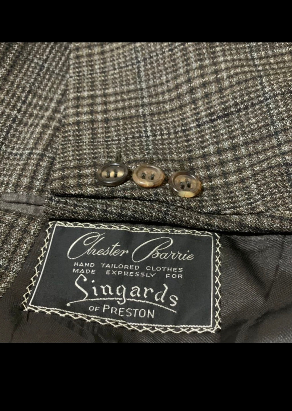 Vintage Chester Barrie all worsted wool classic glen check jacket blazer 40R