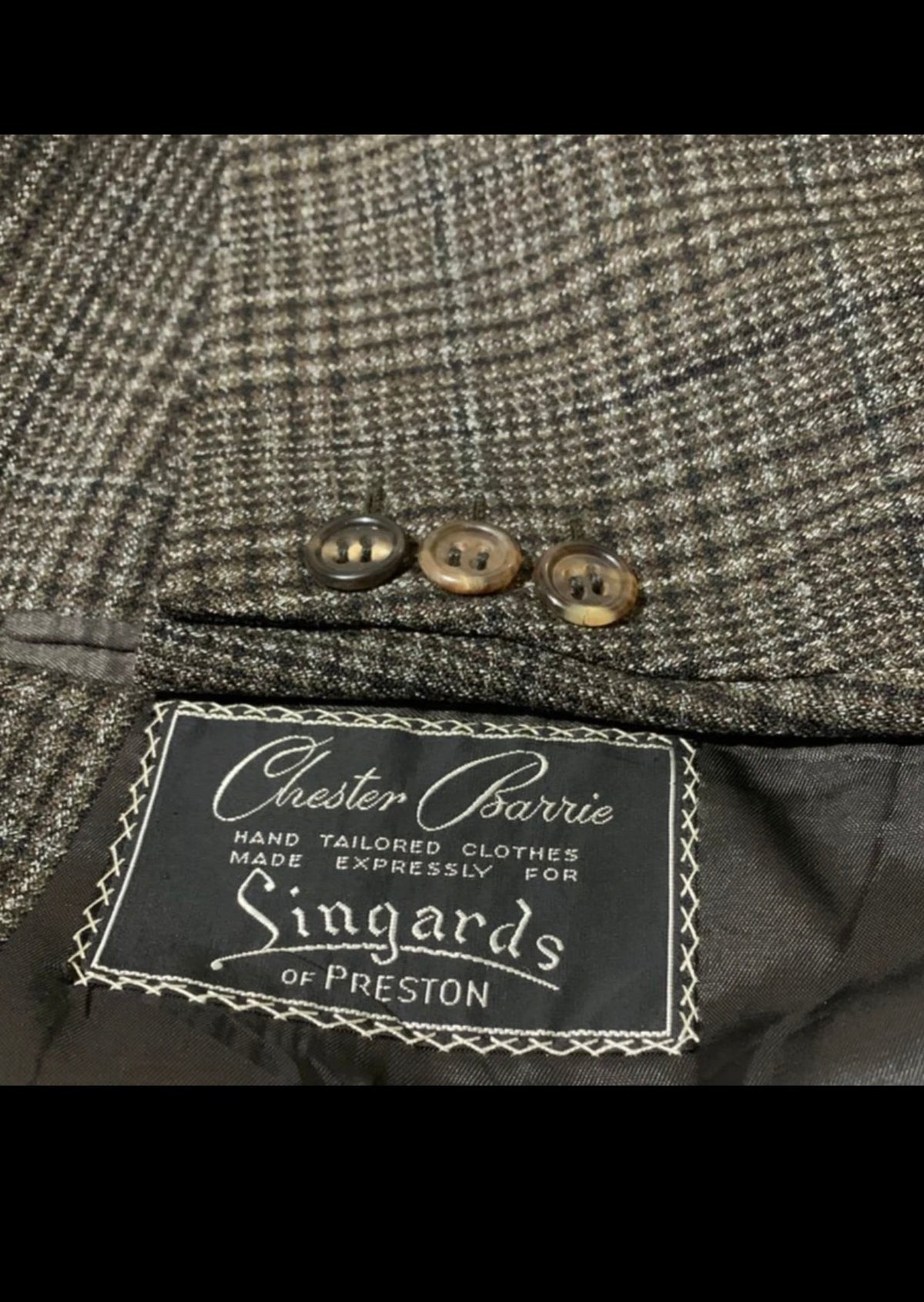 Vintage Chester Barrie all worsted wool classic glen check jacket blazer 40R